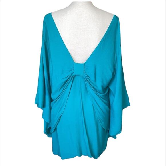 Eloquii Sz 20 flutter sleeve blouse with bow on back INVV2 - Picture 1 of 12
